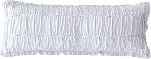 Miniatura 12 de Fundas de almohada con volantes de la Casa de la Reina, tamaño Queen, color blanco shabby, juego de 2, estilo granja, fundas de almohada francesas