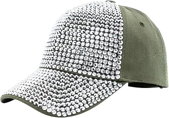 Luxury Rhinestone Sequin Baseball Hat Casual Outdoors Sport Cap, Light Gray