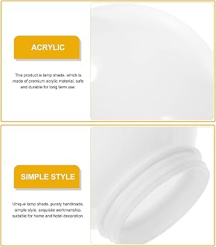 LIFKOME Globe Lampshade Replacement Acrylic Ball Lamp Shade for Wall Lamp Post Shade Outdoor Spherical Light Cover Decorative Diffuse Lighting for Bedroom Living Room Porch
