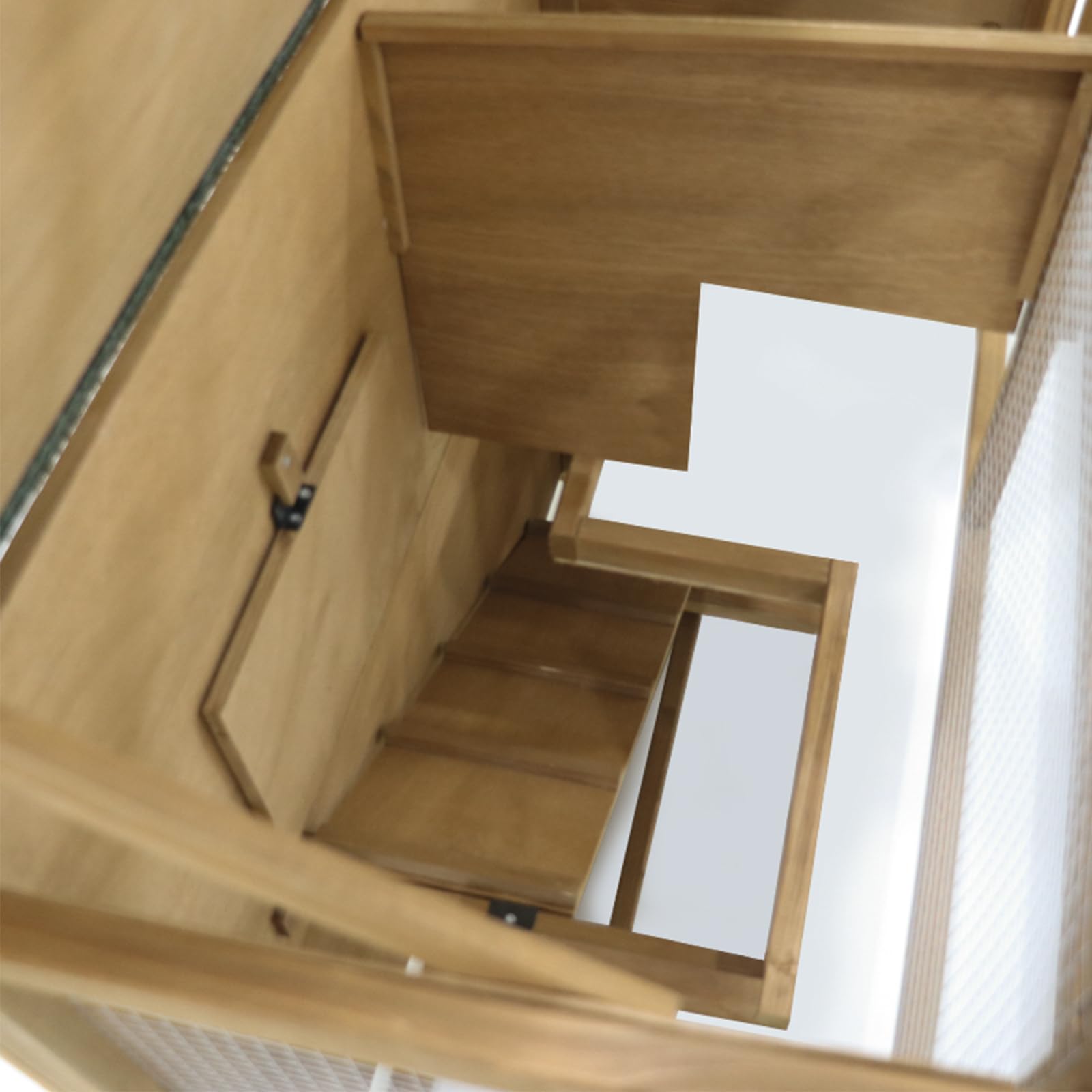 Conejera de 2 pisos, 91,5 x 91,8 x 40,3 cm, madera con rejilla