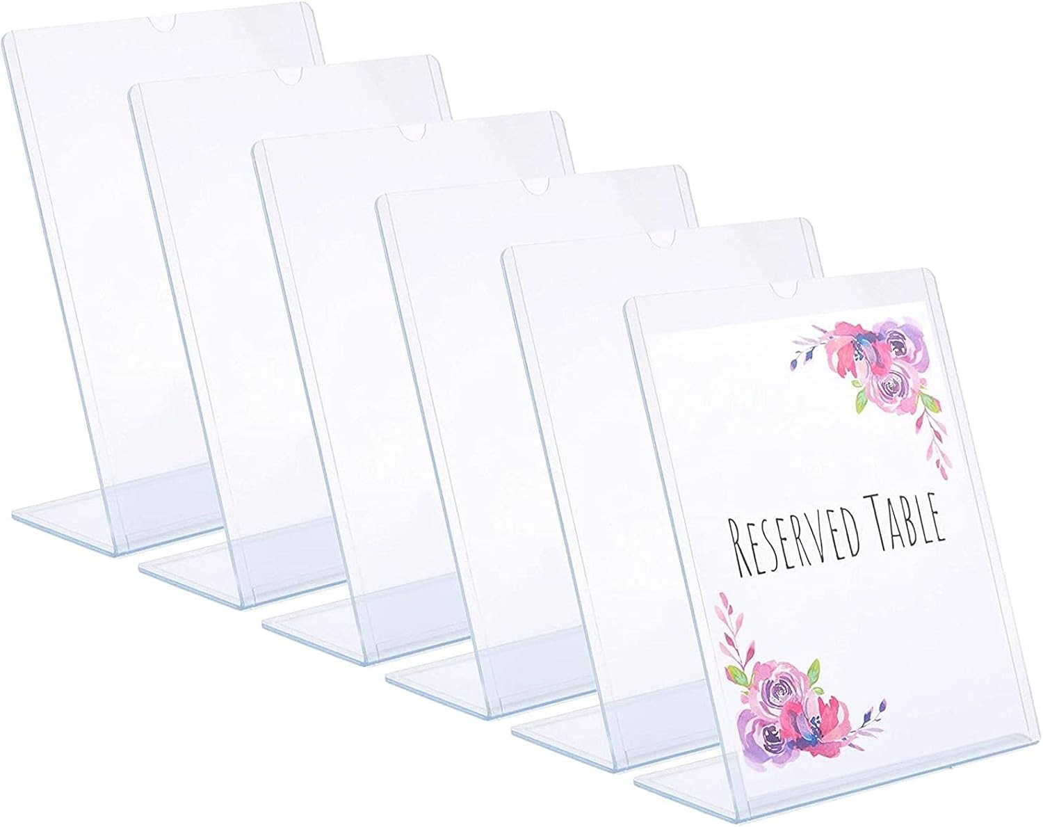 Buy Clear Slant Back Acrylic Sign Holder, Table Top Vertical Display