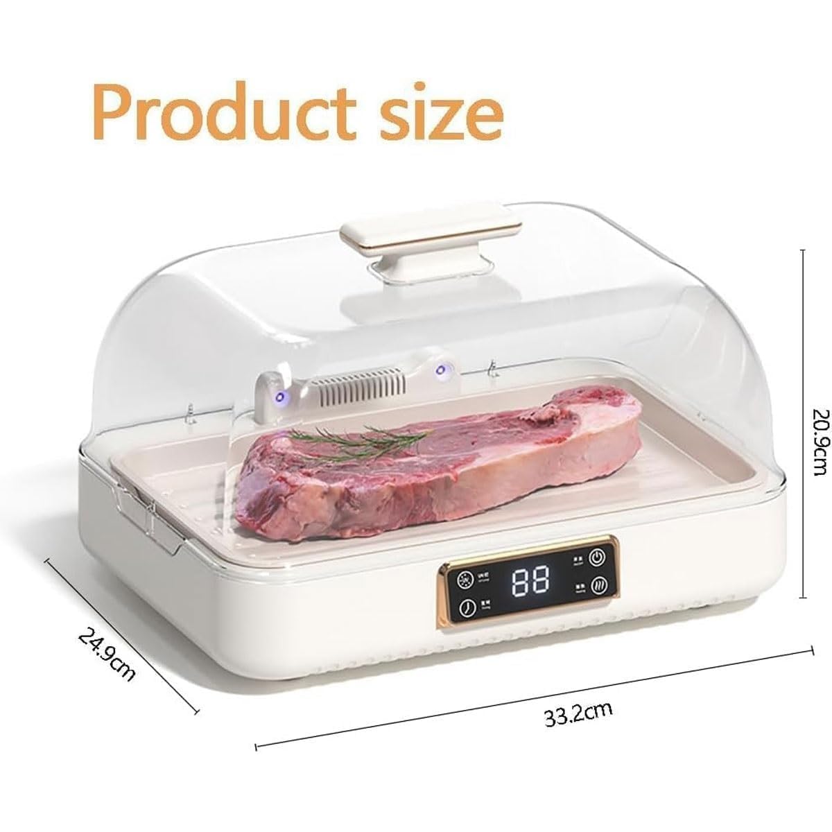 Scatola elettrica per scongelare la carne da 100 W, contenitore intelligente per lo scongelamento di alimenti surgelati, vassoio per scongelare la carne da 8 litri con regolazione