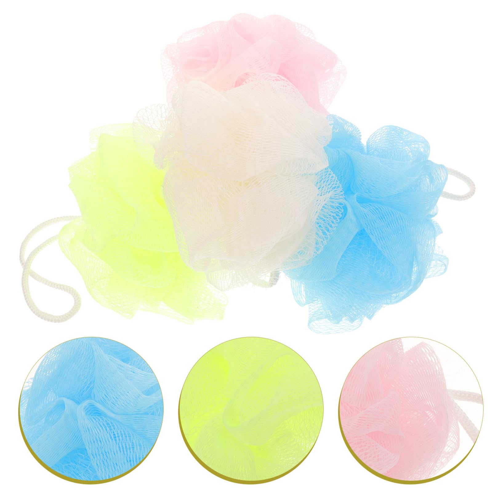 PartyKindom 8pcs Colored Mesh Bath Balls for Shower and Exfoliation Durable Back Scrubber with Hanging Rope Random Colors for Easy Use Random Color