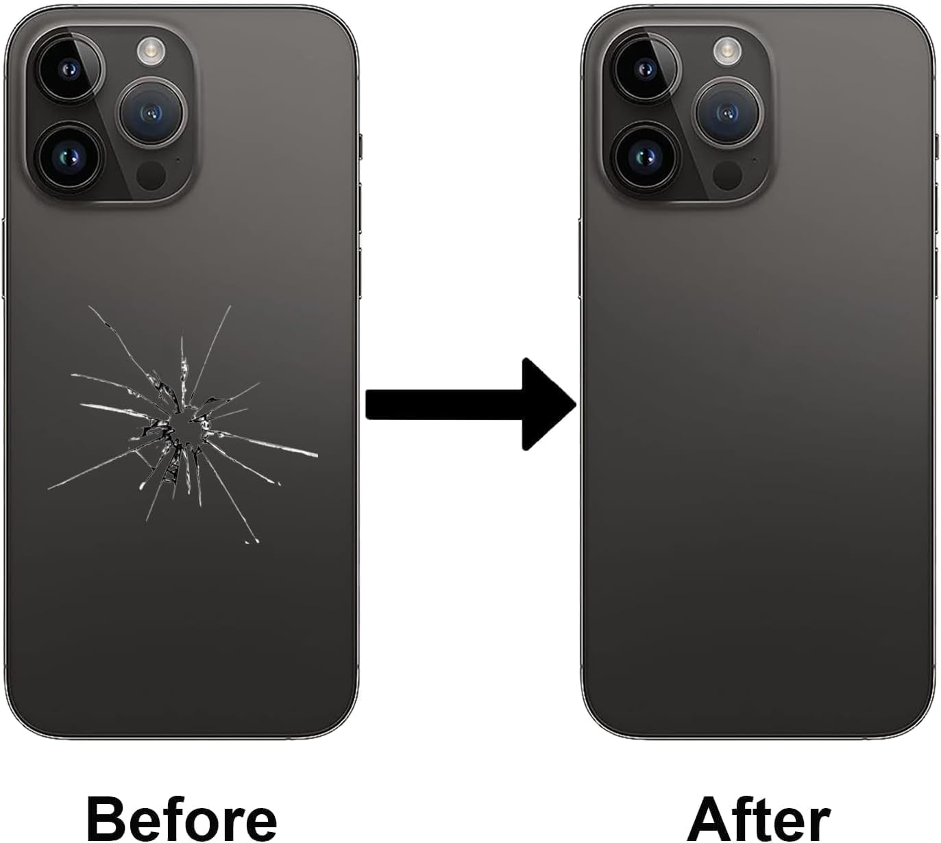 Sostituzione del coperchio del vetro posteriore 13 Pro per iPhone 13 Pro Sostituzione del vetro posteriore posteriore da 6,1 '' con kit di strumenti di riparazione (Grafite)