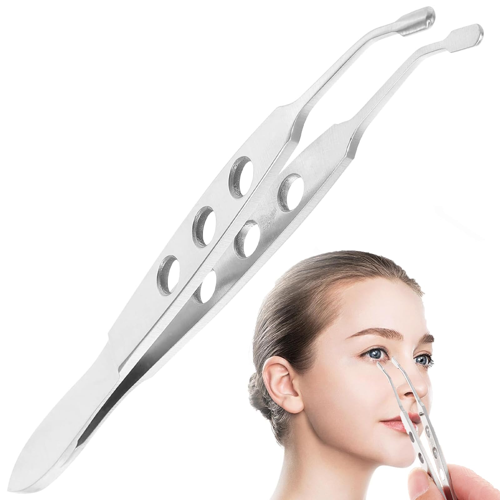Cbbaokyy Meibomian Gland Expressor, Eyelid Gland Blockage Unblocking Physiotherapy Tools, Stainless Steel Eyelid Massage Tweezers-Round Tip