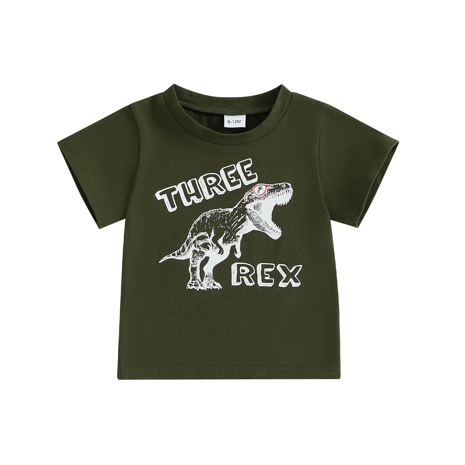2nd 3rd Birthday Boy Shirt Toddler Boy Summer T-Shirt Dinosaur Letter Print Short Sleeve Round Neck Birthday Tops
