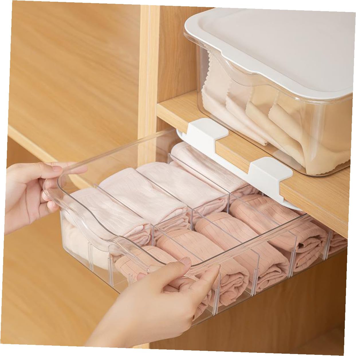 Organisateur de Chaussettes à Tiroir Transparent Pet, 15 Compartiments