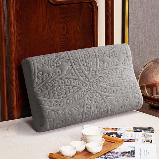 Funda de Almohada de algodón, Funda de Almohada ortopédica de látex para Cama de Espuma viscoelástica, Funda de Almohada para Dormir de 50x30cm/60x40cm, Funda de Almohada Protectora