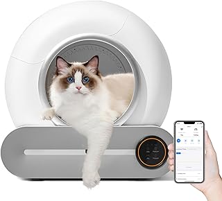 Selbstreinigende Katzentoilette, Automatisches Katzenklo mit APP-Steuerung, Katzenklo Selbstreinigend, Smart Health Monitor (Automatisch)