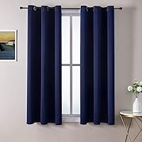 Vista 96 de ChrisDowa - Cortinas blackout con ojales para habitación y sala, juego de 2 paneles de cortinas con aislamiento térmico, gris oscuro, 42 x 63