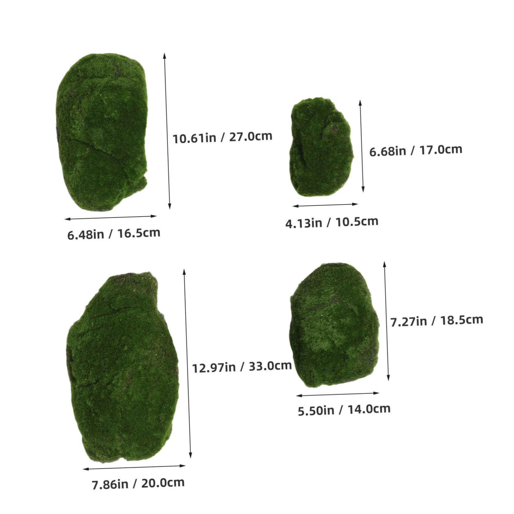Alipis 4pcs Realistic Fake Moss Stones for Crafts Large Decorative Faux Moss for Indoor Plants Artificial for DIY Projects