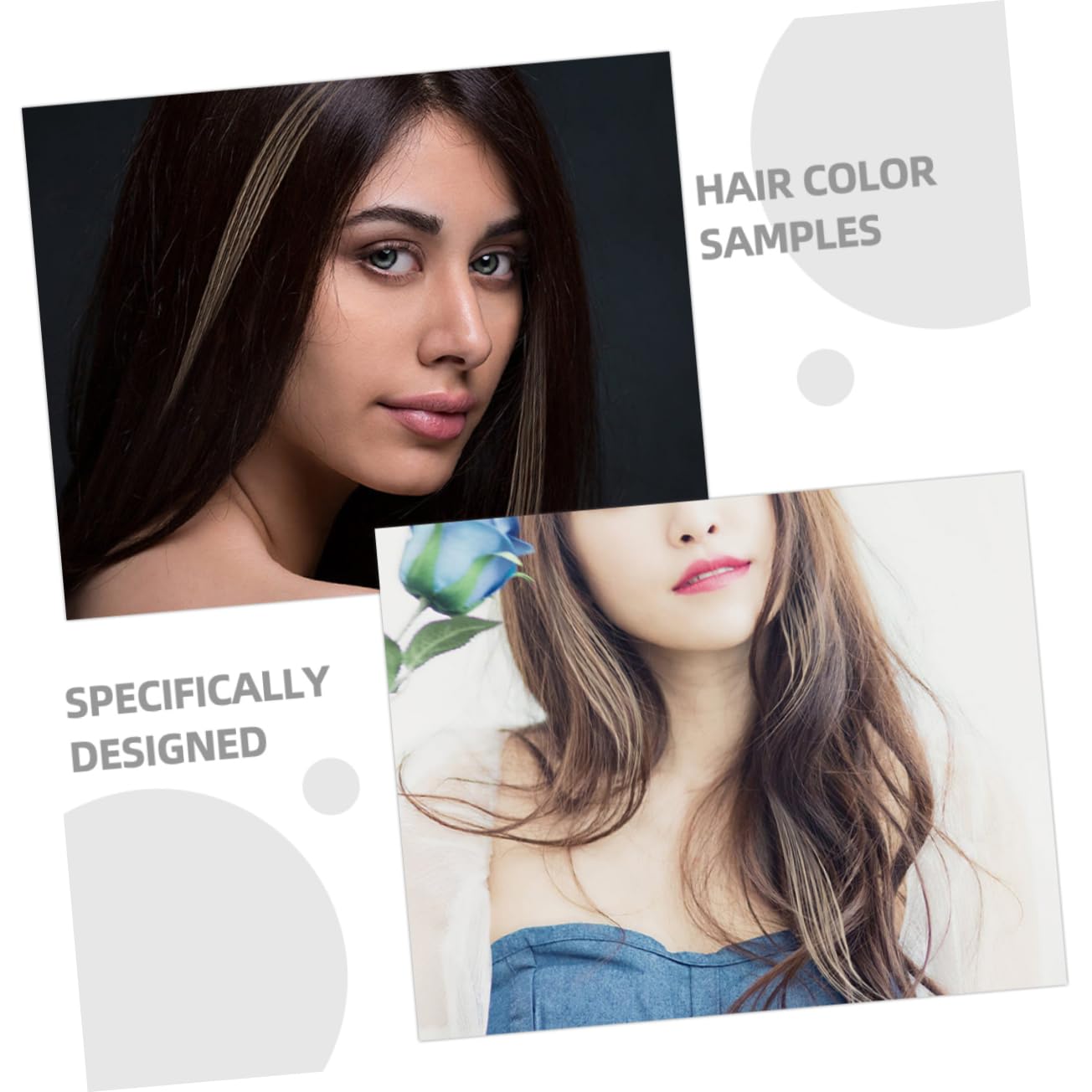 Nuancier de Test Couleur Cheveux en Vrais Cheveux, 2 Sets 30 Mèches