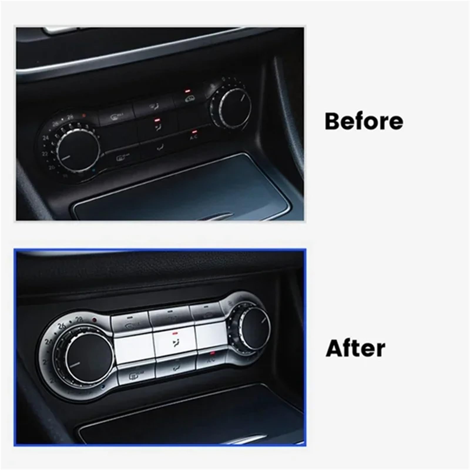 Compatibile Con Benz Per CLA C117 Per A W176 2013-2018 Interruttore Pulsante Auto Adesivo Adesivo Accensione spegnimento Console Centrale Aria Condizionata Adesivi pulsanti interni auto