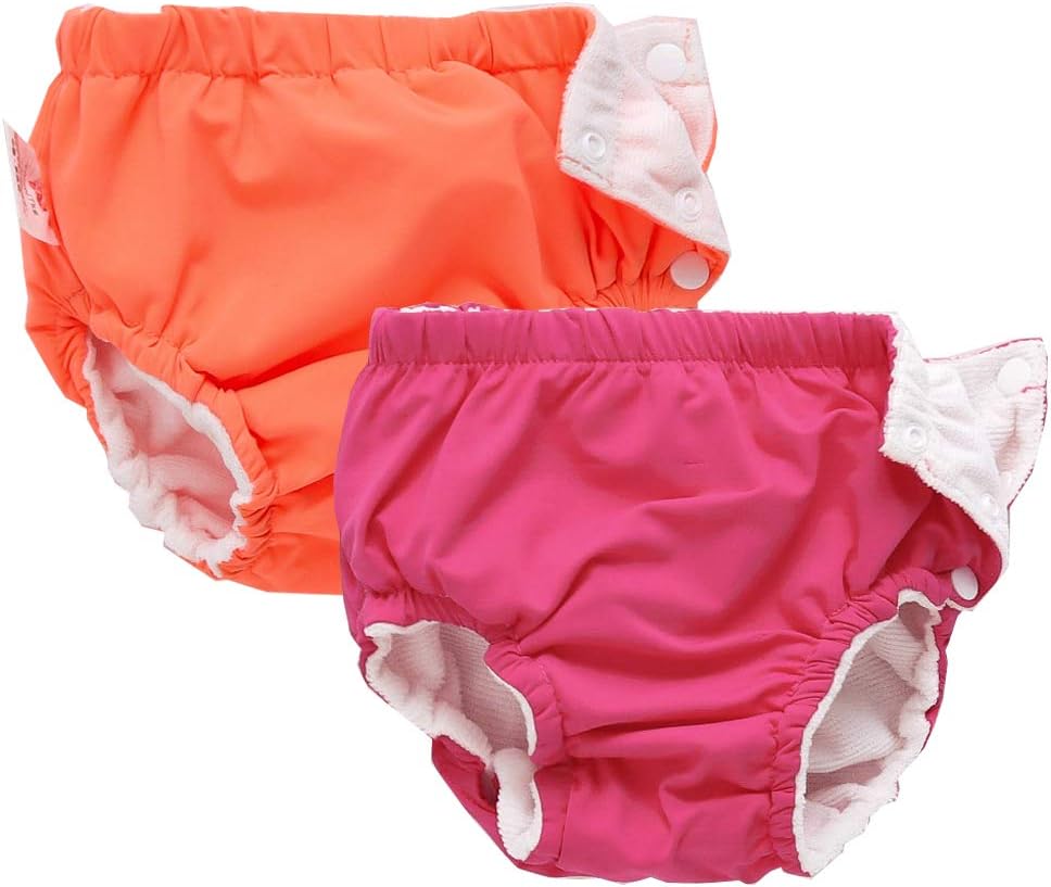 IIjnUhb Swim Diapers Baby Reusable 2 Pack,Washable Pants for 0-3 Years Boys Girls Swimming Lesson Shower Gifts
