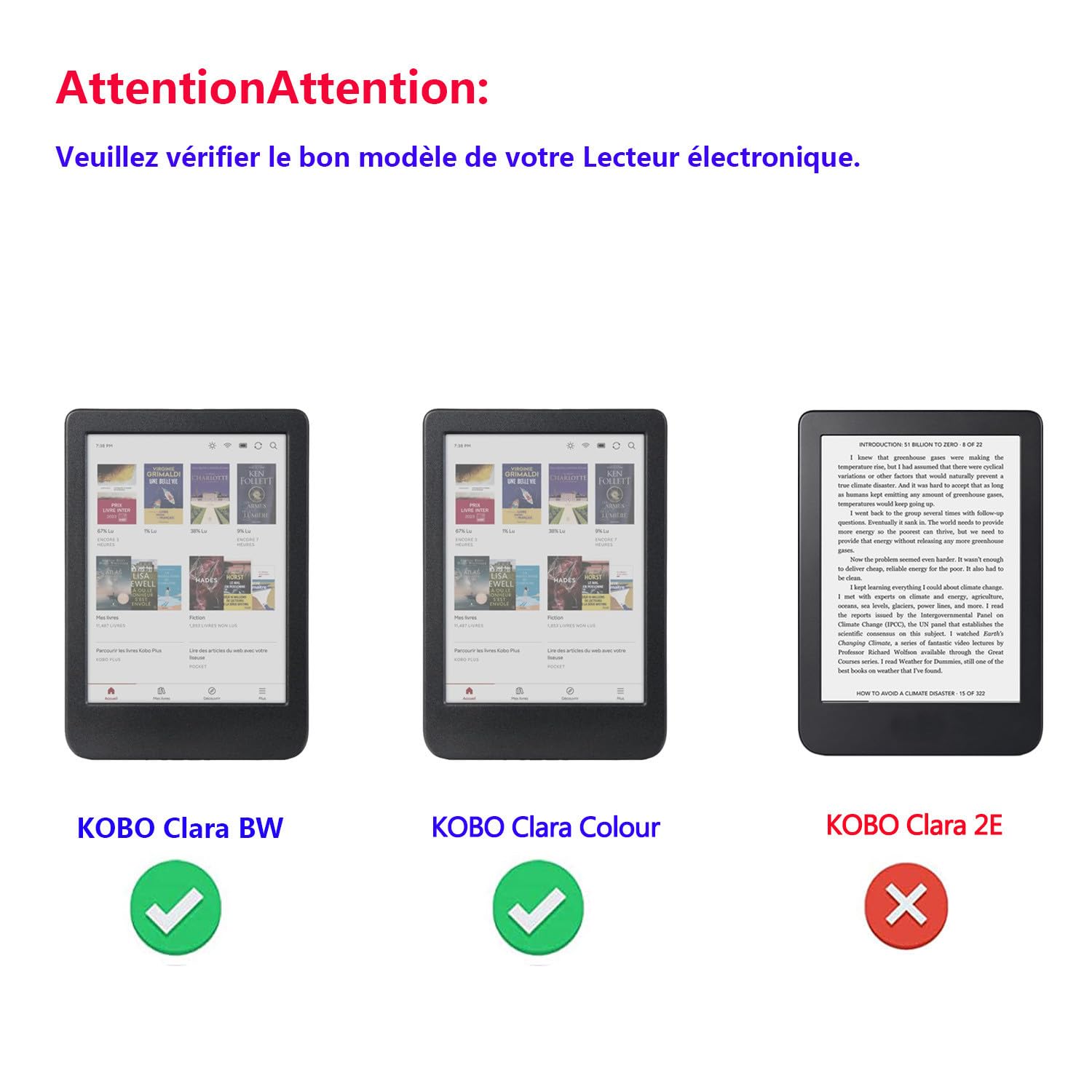 Odporne na wstrząsy etui do KOBO Clara Colour - Etui KOBO Clara BW 6" czytnik e-booków ze składanym stojakiem ochronnym (czarny)