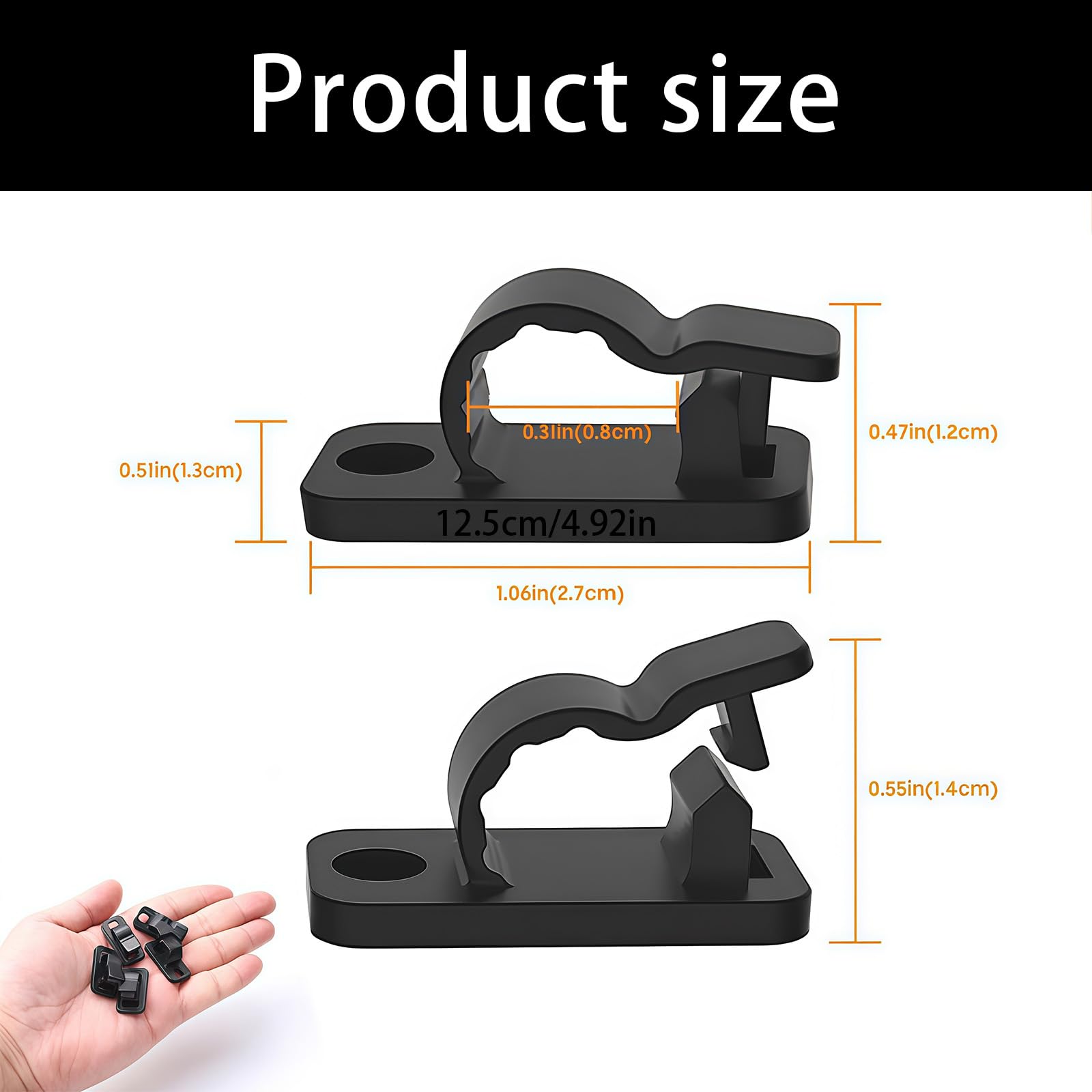 Clips for gestión de cables con tornillos | Clips for cables negros y transparentes con tornillos for uso prolongado y asegurar varios cables(Clear)