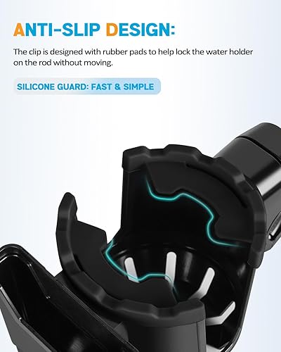 Miniatura 5 de Xislet Portavasos para silla de ruedas para caminante, soporte para bebidas 2 en 1 con soporte para teléfono para rodillo, scooter, bicicleta,