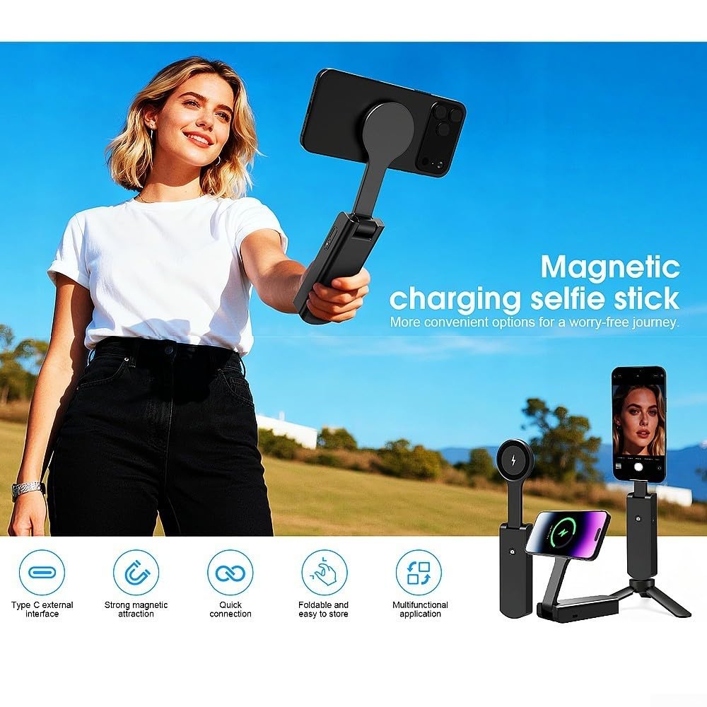 Support de charge magnétique, 3 en 1 15 W sans fil pliable pour support