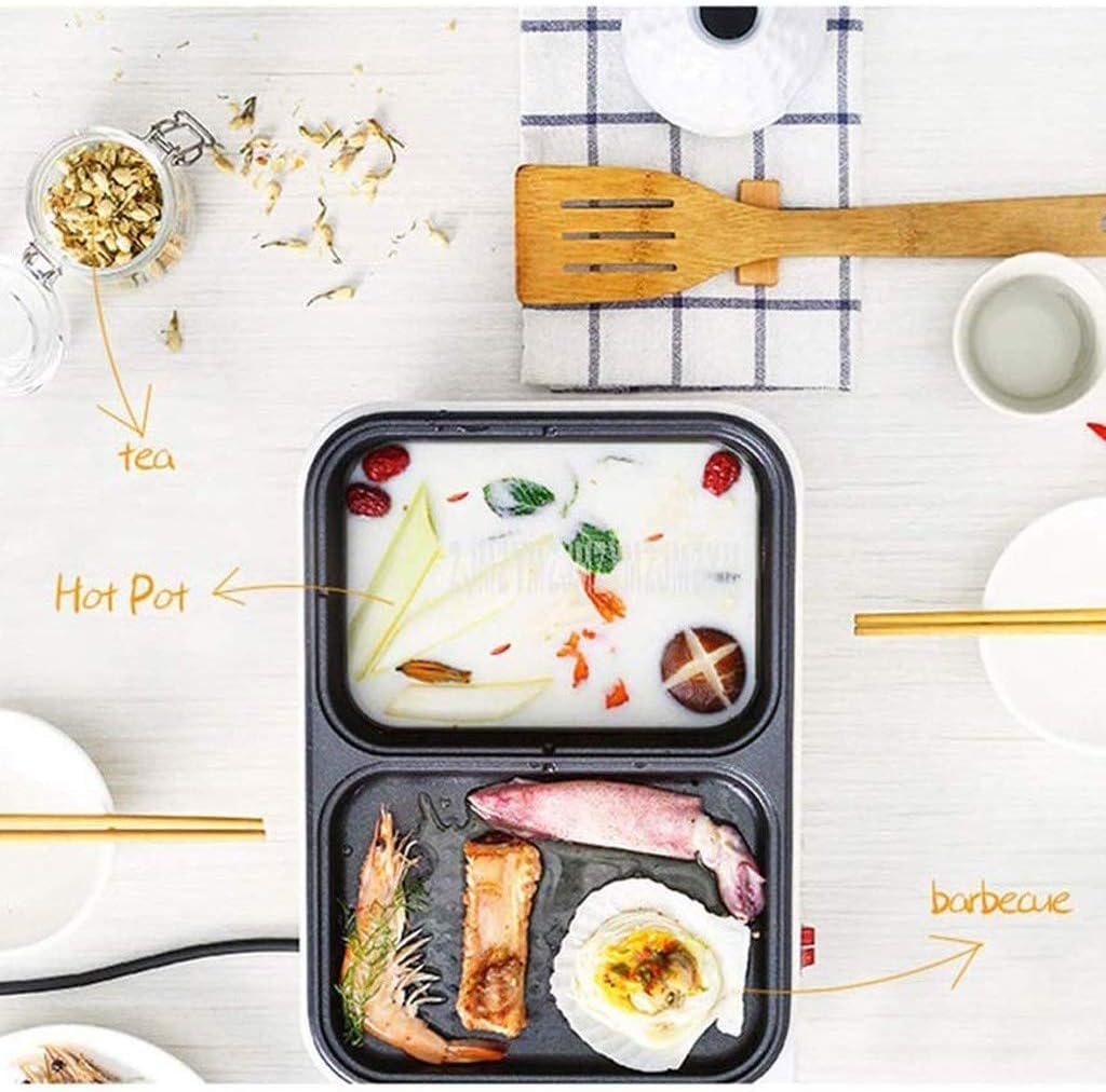 Mini Hot Pot ，Home Barbecue Integrated Baking Tray Multi-Function Electric and Mechanical Cooking Pan Independent Control