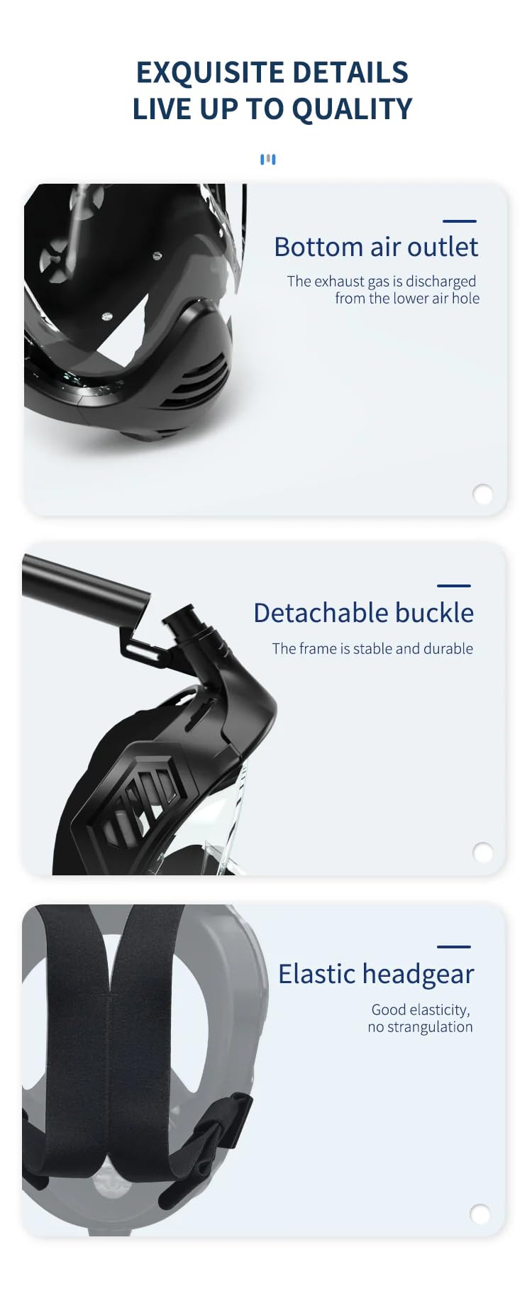 Maschera da snorkeling integrale con tubo da snorkeling asciutto, anti-appannamento, a prova di perdite, per immersioni subacquee, nuoto, per adulti e bambini