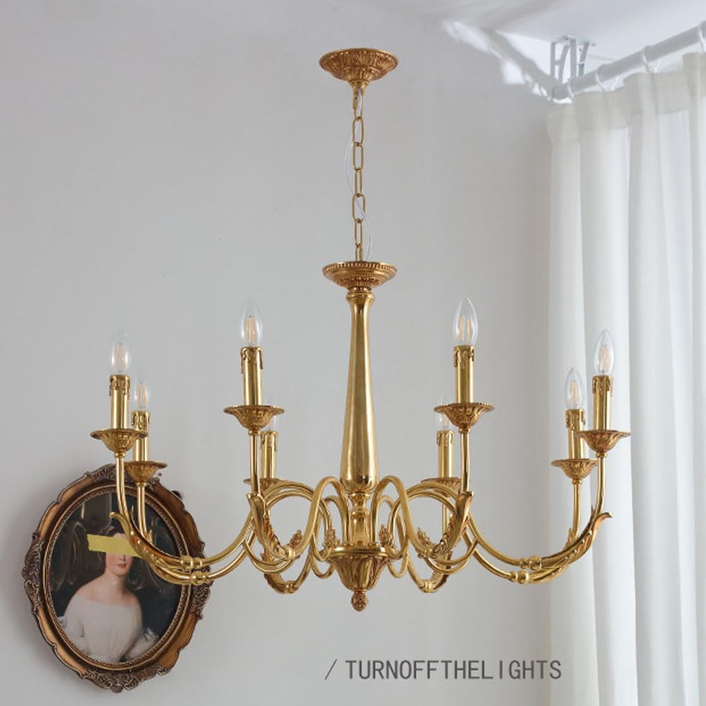 Copper Light Candle Holder Home Decor Interior Lighting Traditional Rustic Fixture Farmhouse Elegant Ceiling Light,10 Heads ()