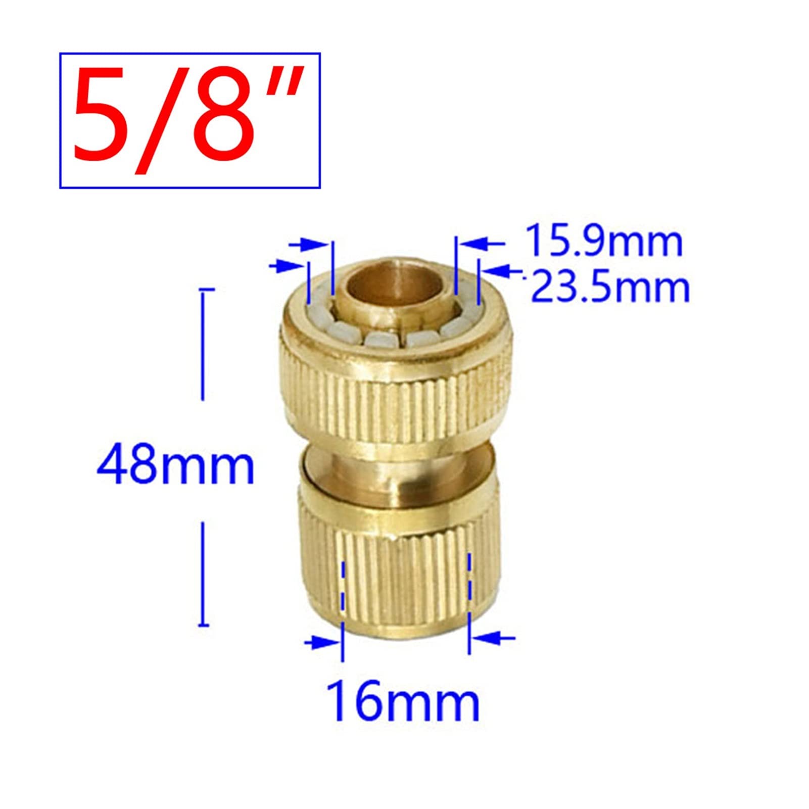 Kit de conectores conjuntos de manguera Brass 1/2 pulgada 3/8 pulgadas 5/8 pulgadas 3/4 pulgadas Manguera de jardín acoplamiento rápido Conector de tope de agua de cobre 16mm 20 mm Adaptador de mangue