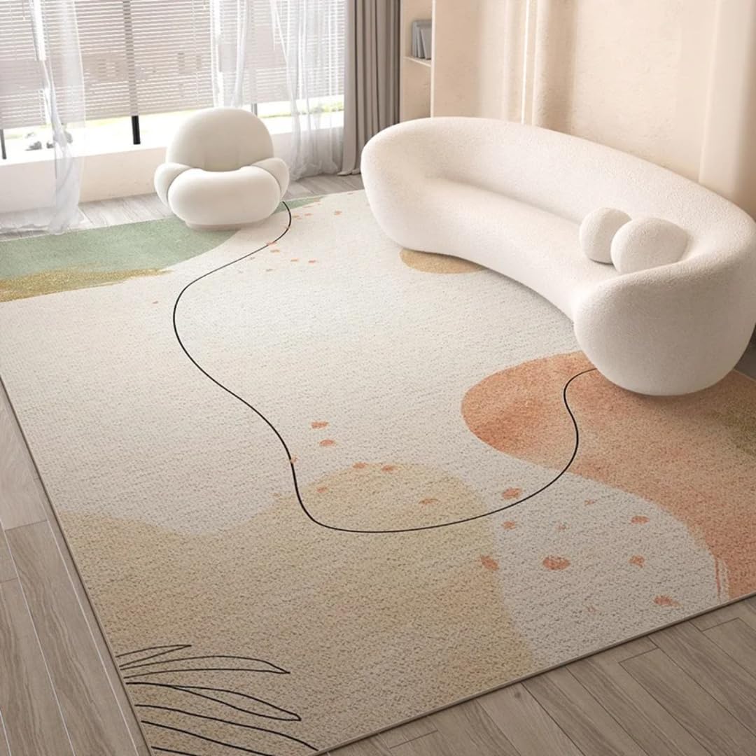 Tapis de chambre et table de chevet style nordique doux pour réveil cocooning 100x160cm