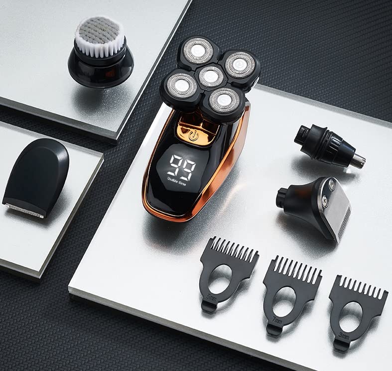 Electric Razor for Men 5 in 1 Digital Display Wet and Dry Electric Shaver Bald Head Shaver Men