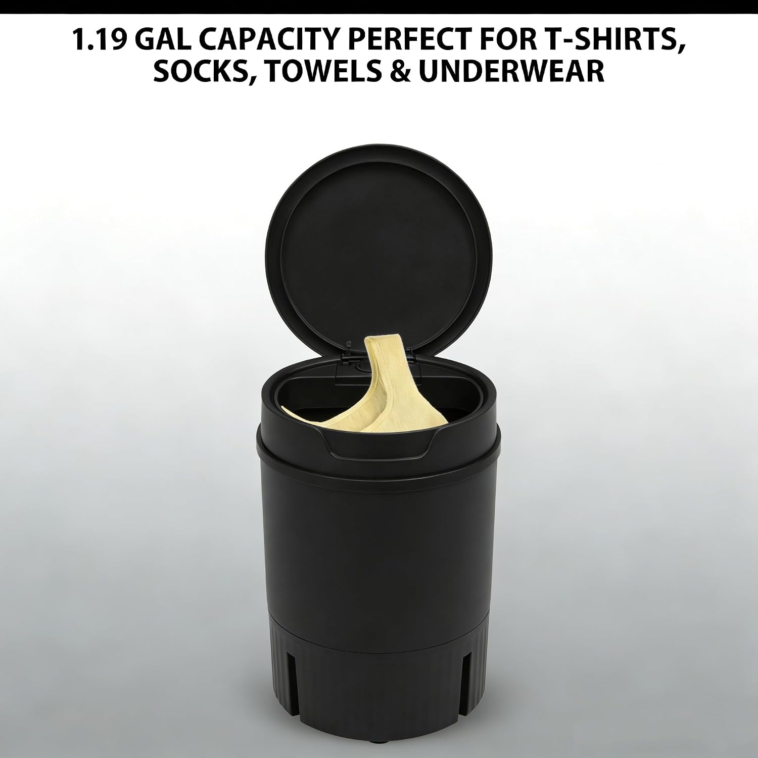 Portable Washing Machine – 4.5L Mini Washer with Spinner, 260W Compact Laundry Washer, Semi-Automatic Single Tub Washer for Camping, RV, Portable Washer for Small Loads, IPX4 Waterproof (Black)