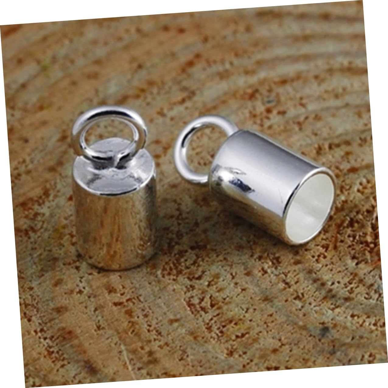10 Stück Rohr Endverschlüsse aus 925 Silber für Armband und Fußkette Feine Verarbeitung Selbstgemacht Zubehör Seilkappen für Schmuckherstellung und Scrapbooking