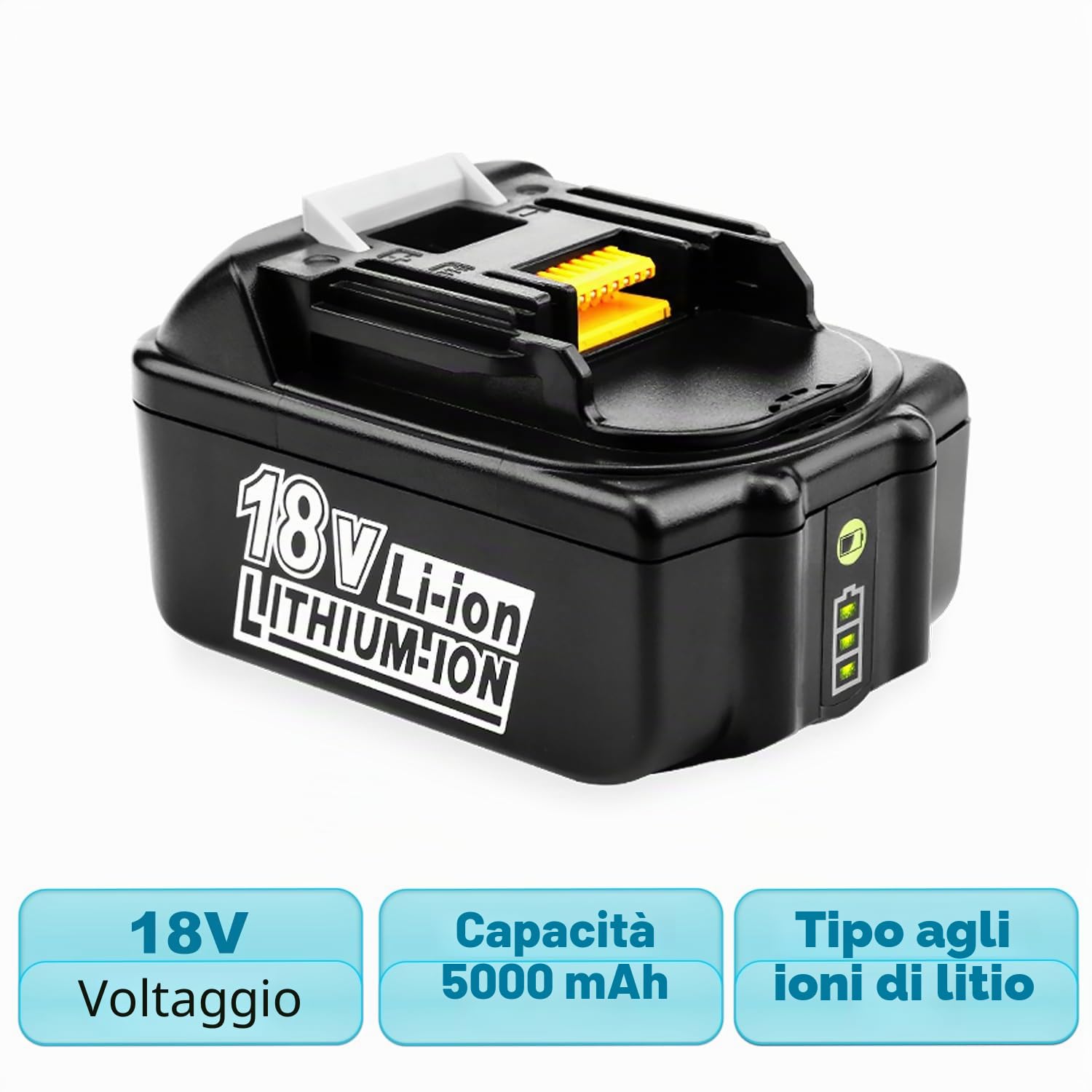 Energup 2 x 18V 5.0Ah Batteria per Makita Batteria 18V BL1850 BL1860 BL1840 BL1830 BL1820 BL1815 194205-3 194309-1 194205-5 con Indicatore LED