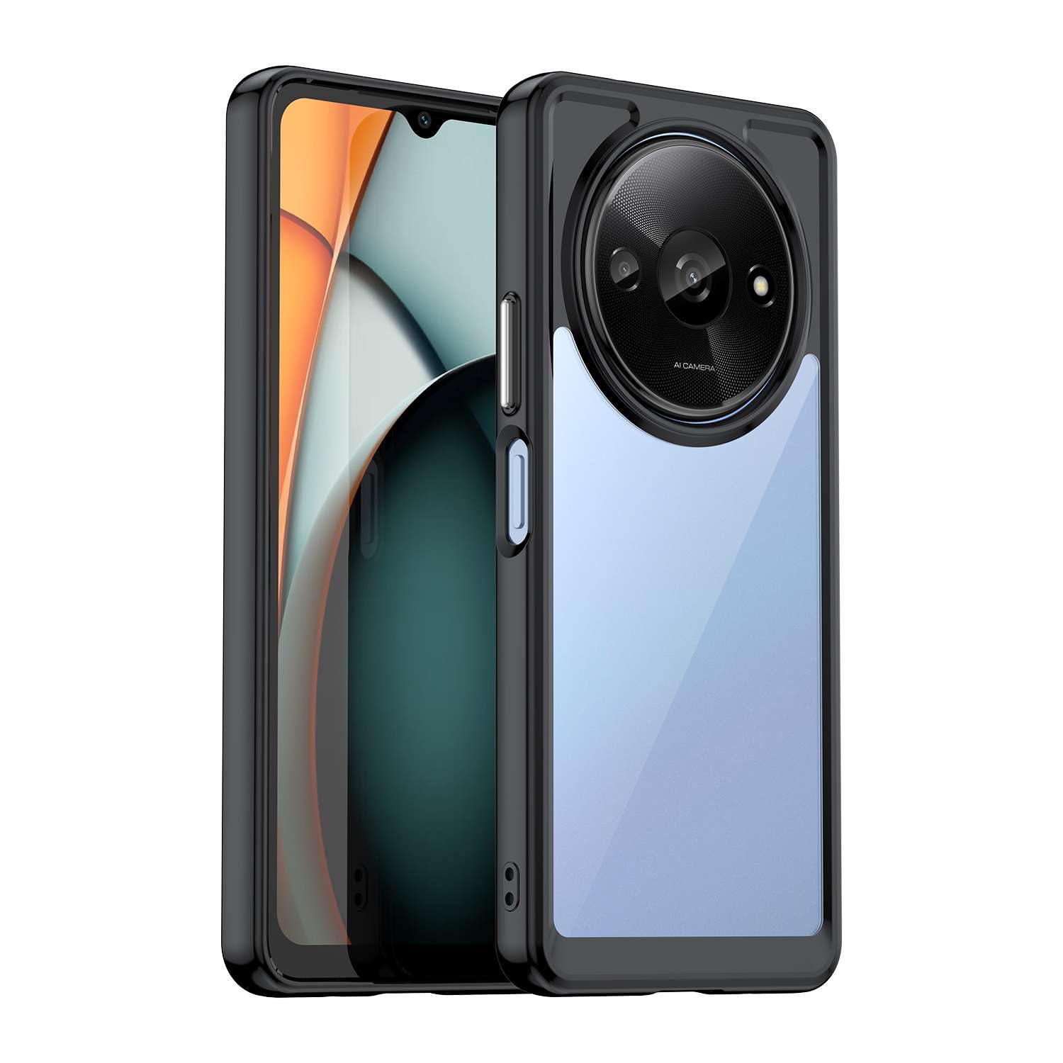 Custodia Per Xiaomi Redmi A3 Trasparente Con Porta Carte - Antiurto E Antigraffio