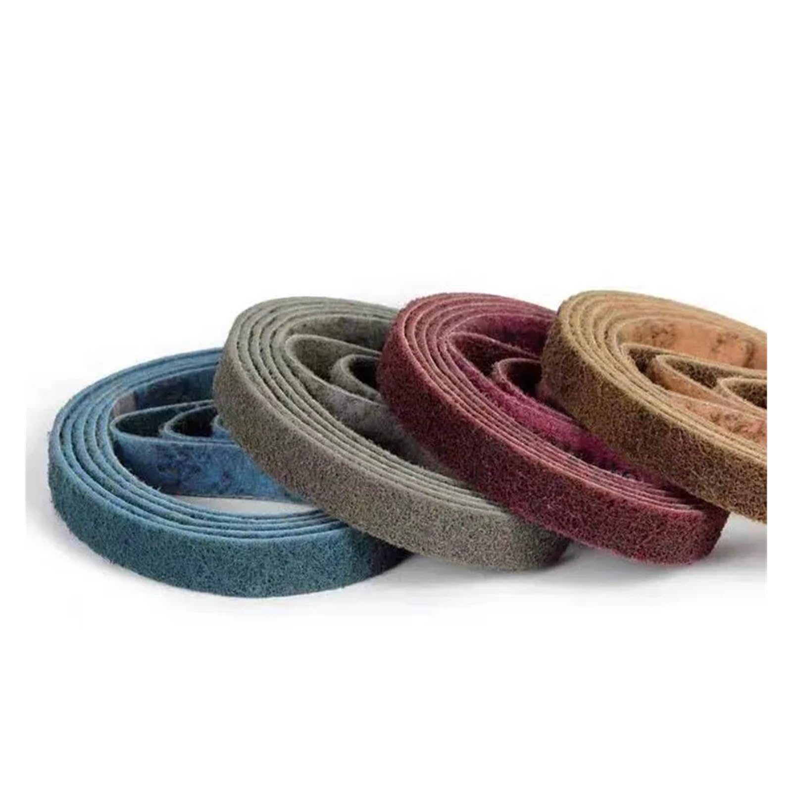 Bandas de Lijado de Cinta abrasiva de Nailon no Tejido, 12 Uds., 330x10mm, 3/8 "x 13", Gruesas a Finas for desbarbado de Rayas de Metal de Acero Inoxidable(Red P240)