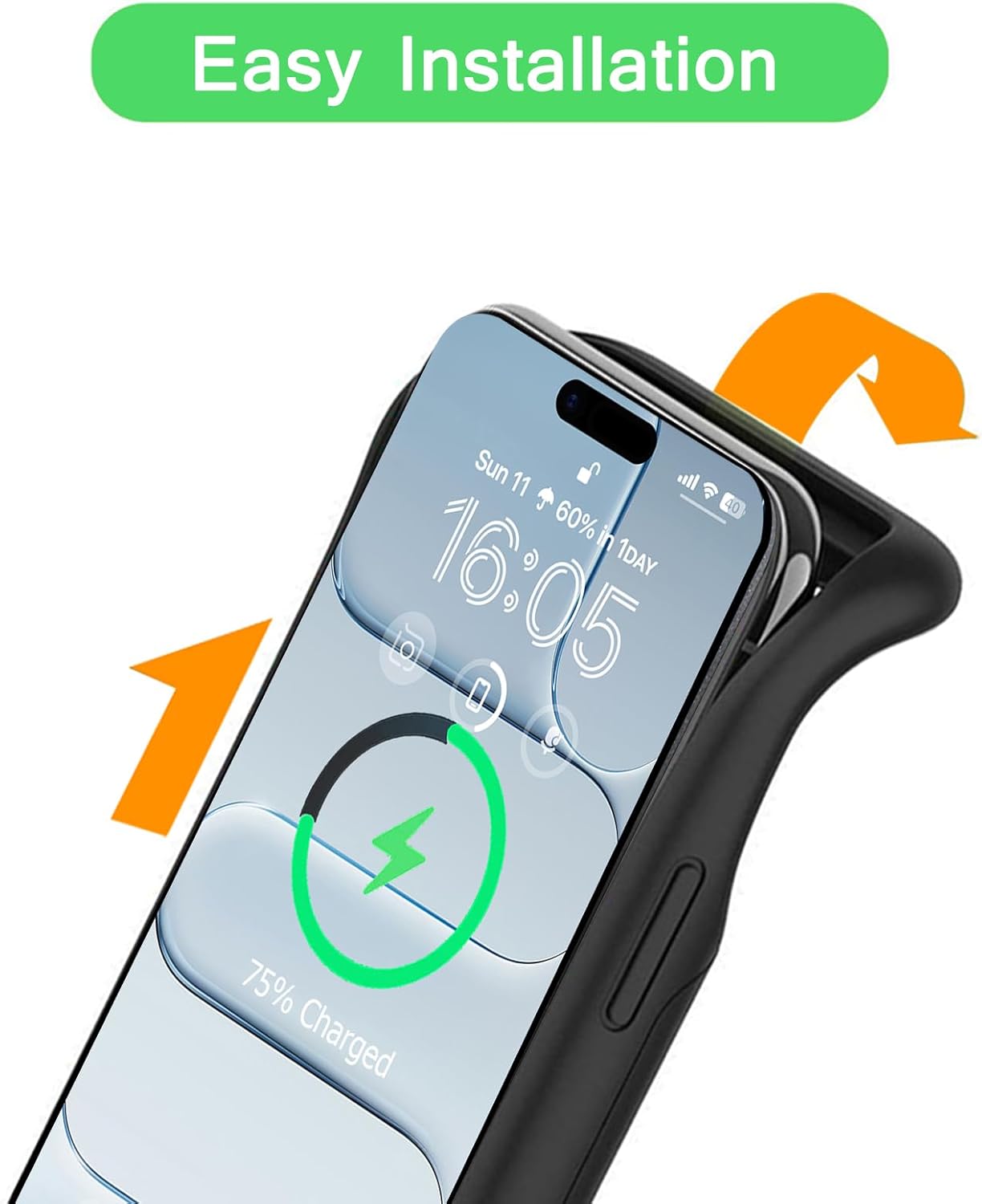 Wireless Charging Case for iPhone 17 Air, 12000mAh High Capacity Portable Rechargeable Battery Case Qi Wireless Charging Compatible with iPhone Air (6.5 inch) Extended Battery Charger Cover-Black