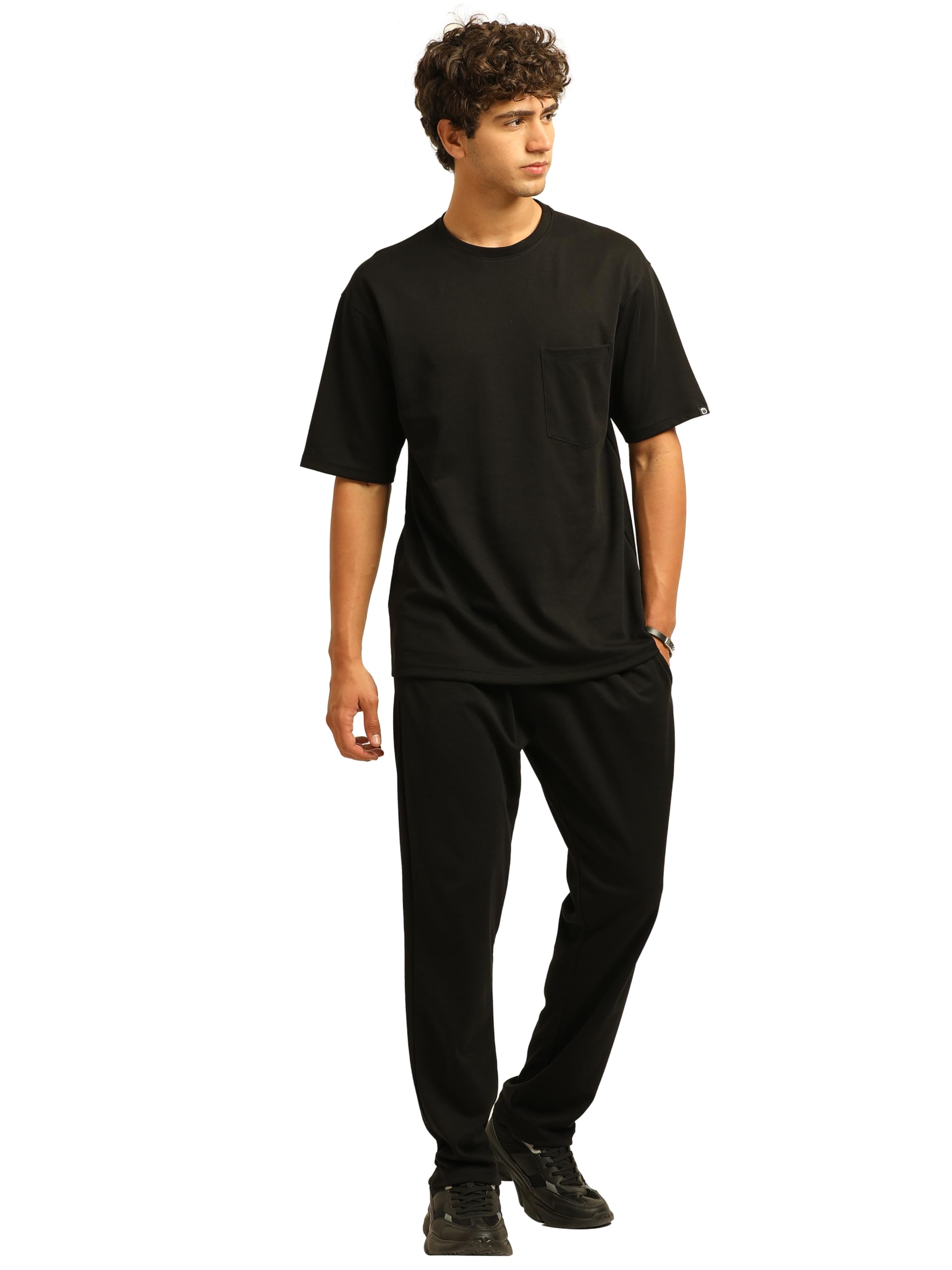 Men’s Oversized Co-Ord Set | Round Neck Half Sleeve T-Shirt with Trousers | Premium Cotton Blend Relaxed Fit Night Suit for Casual Wear, Loungewear, Travel, Holidays & Daily Comfort