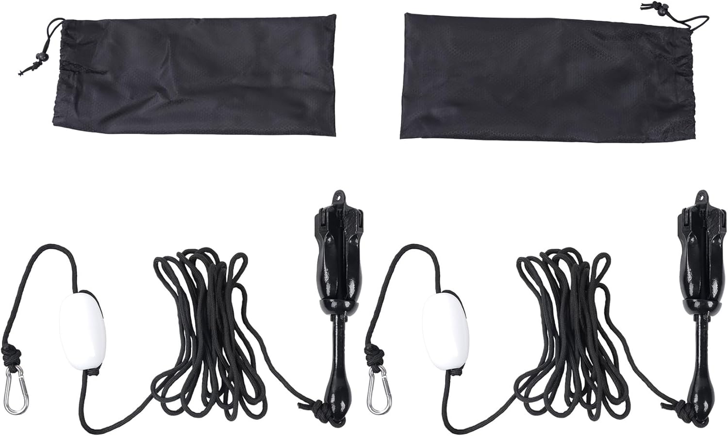 Silscvtt 2-Pack Black 2.5kg Folding Grapnel Anchor Boat Anchor with Foldable Claw Kayak Fishing Accessories