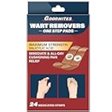 Wart Remover Pads 24-Count, Maximum Strength 40% Salicylic Acid Plaster, 2 Sizes Core (6 mm & 10 mm) for Common & Plantar Warts, 1 Box