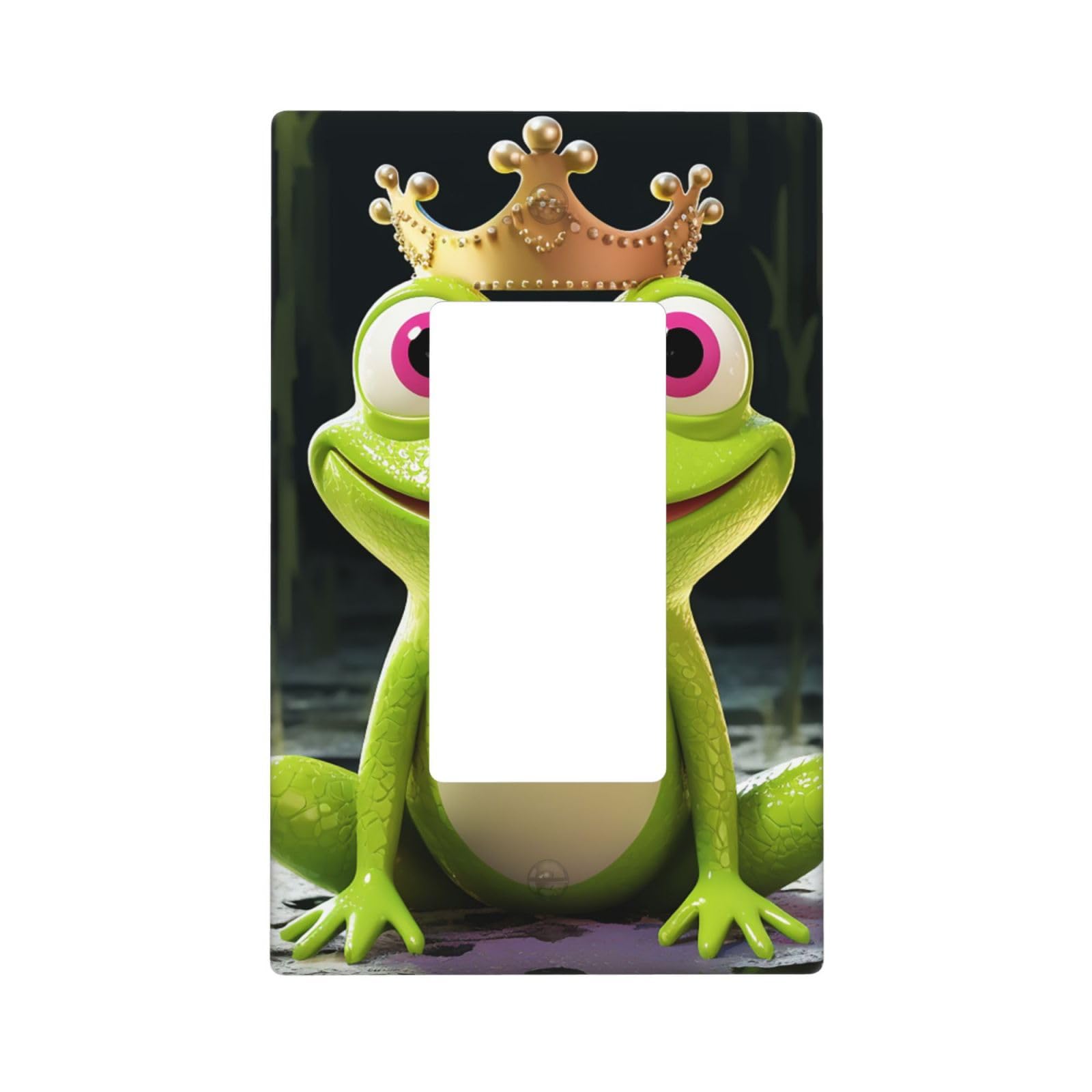 Decorator Wall Plate 1 Gang Light Switch Covers Decorator Receptacle Outlet Covers Crown frog Wall Plates for Electrical Outlets Plug Cover Single Rocker Switch Plates