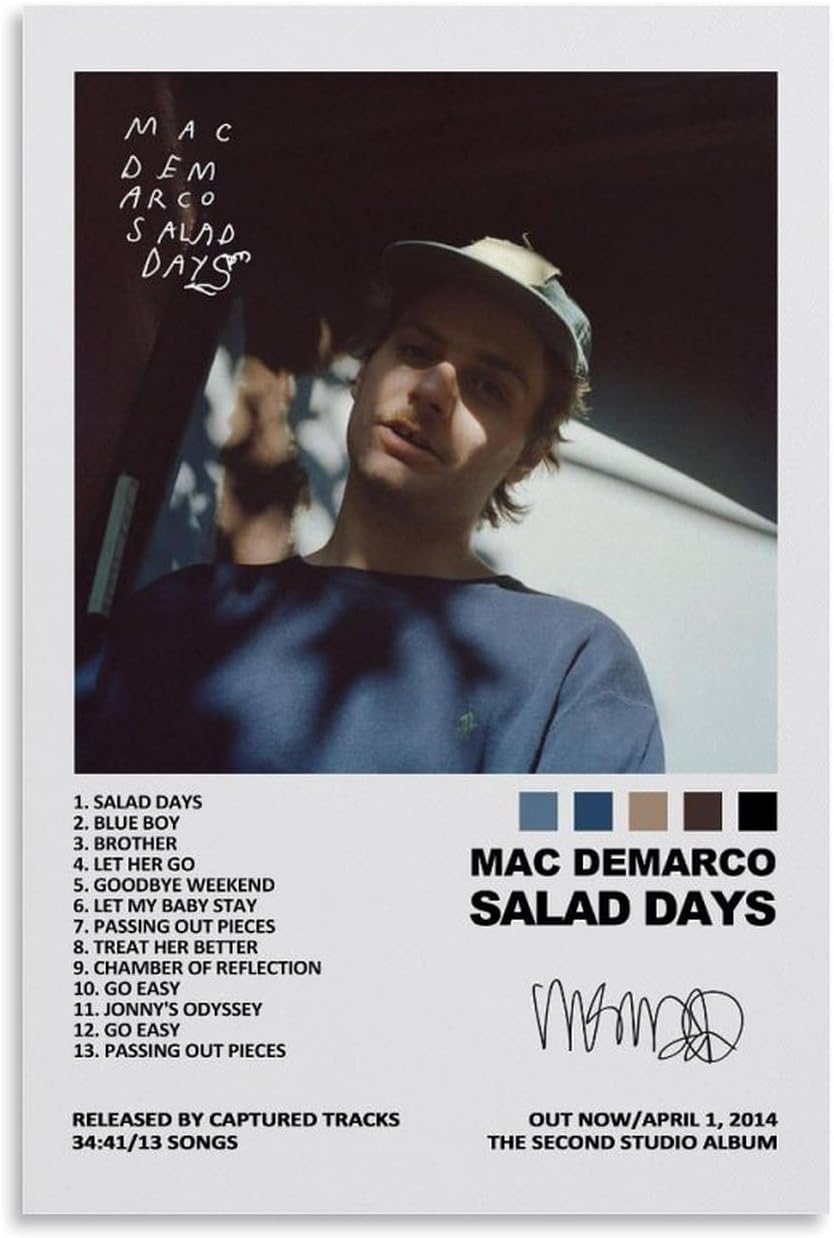 Xinoutans Mac Poster Demarco Music Album Salad Days Canvas Poster Wall Art Decor Living Room Bedroom Decoration Posters 12x18inch(30x45cm) Unframe-style