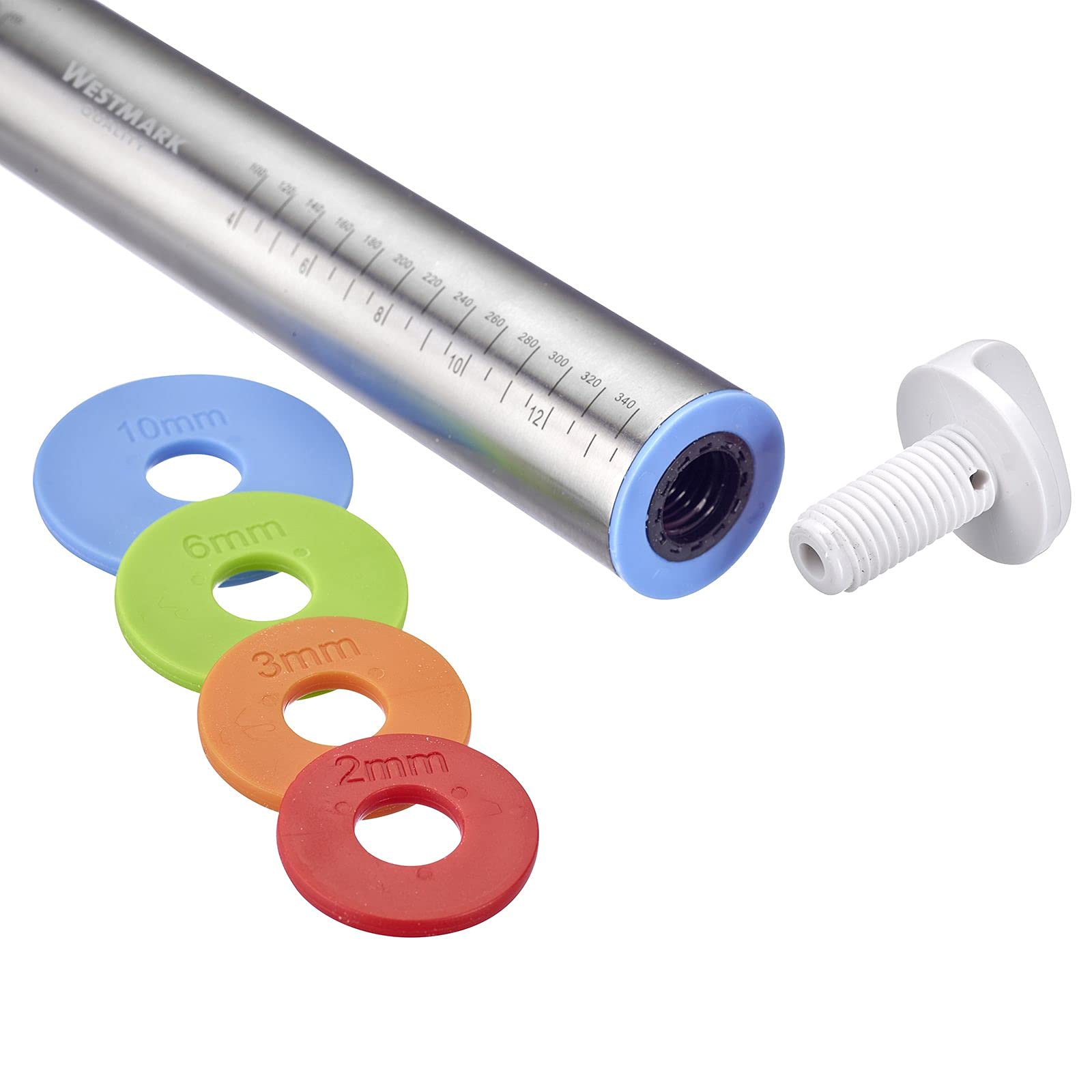 Westmark Roll out rod, stainless steel, baking roller stainless steel