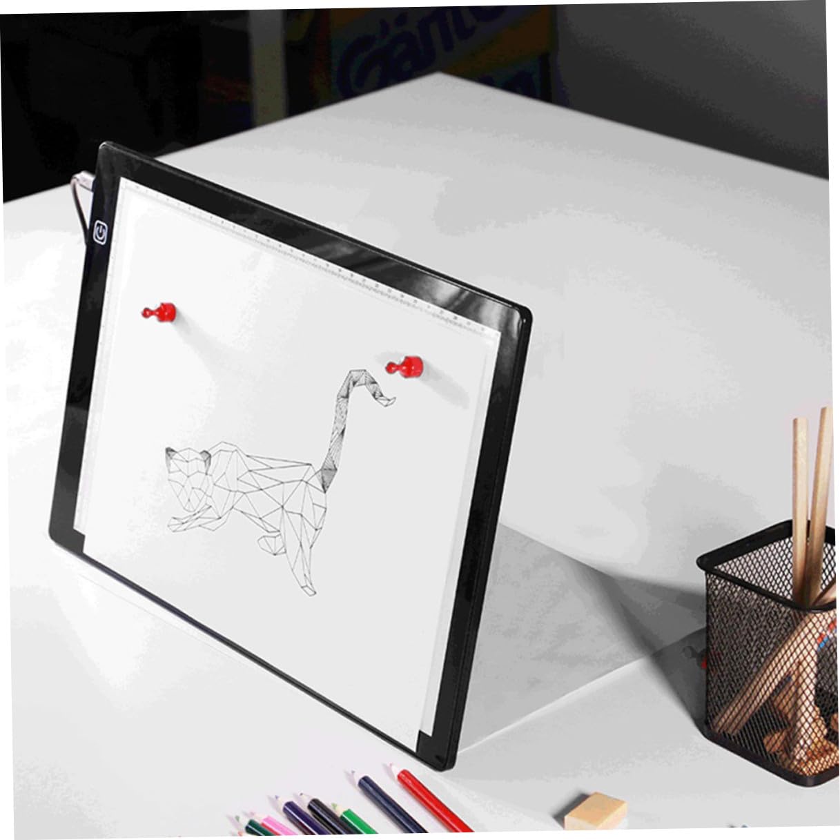 AKOOSY Planche à Dessin Lumineuse LED A4 en Acrylique avec Câble USB Aimanté, Légère, pour Croquis et Calligraphie à Domicile à L'école