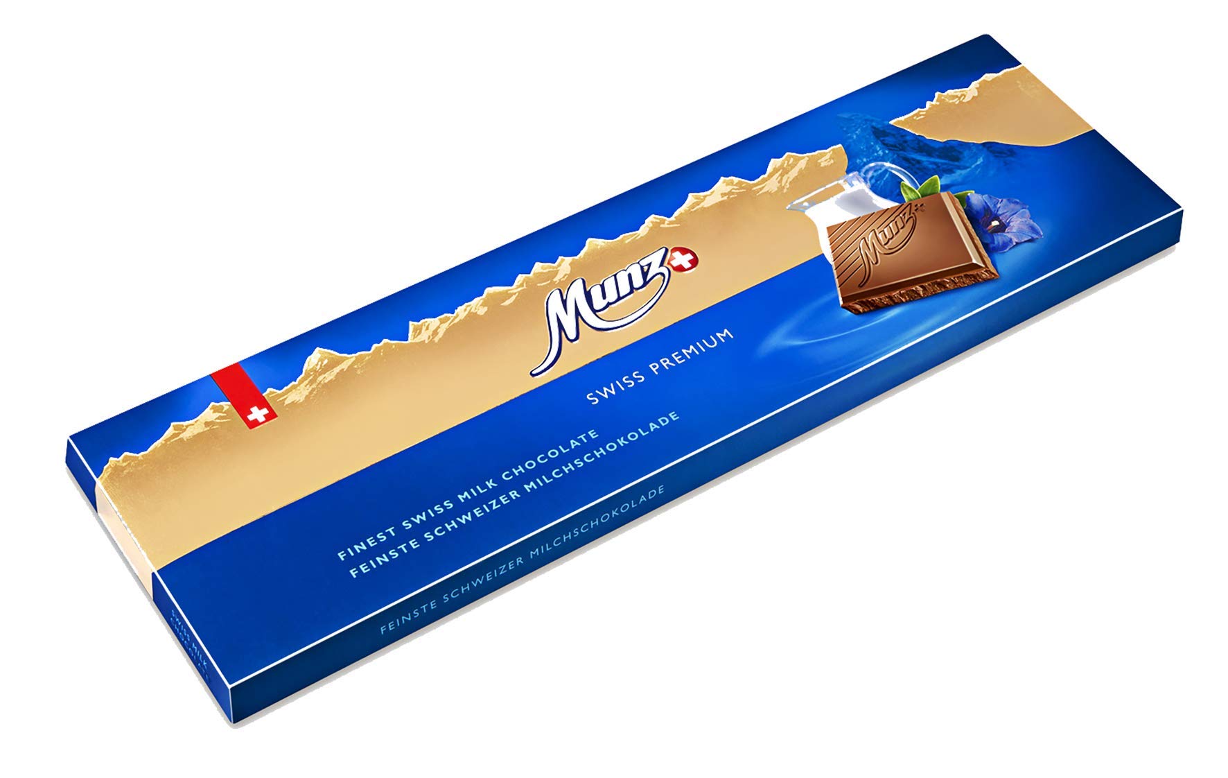 Munz Swiss Premium | Milchschokoladen-Riesentafel | 8 x 300g - 2,4kg | Schokoladentafel, cremige Pralinéfüllung, praktisch für die Vorratsbox, passt perfekt zum Kaffee