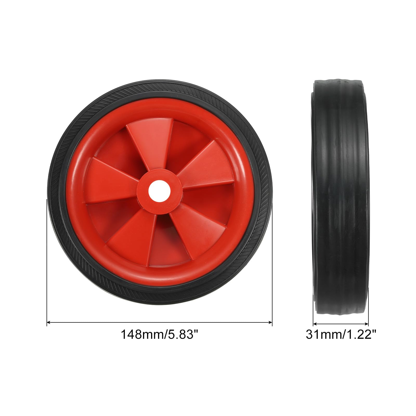 PATIKIL 4 inch luchtcompressorwielen, 2 stuks universele luchtcompressorwielvervangingsonderdelen met 1,3 cm diameter, gat voor gemakkelijke mobiliteit, beige