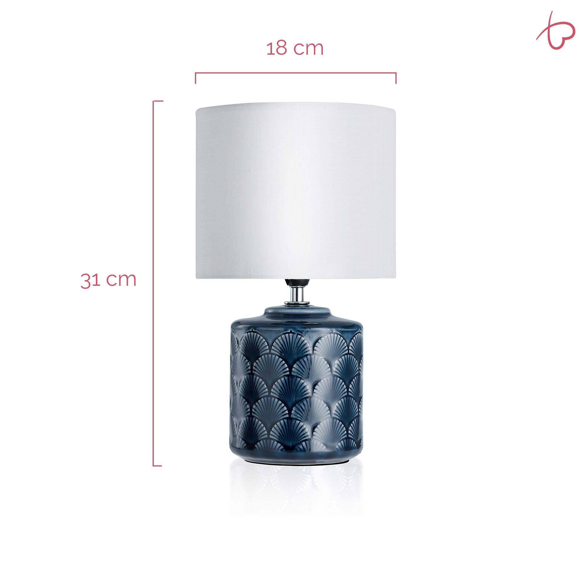 Pauleen 48021 Midnight maks. 20 W dla oprawy stolika nocnego E14 niebieski biały 230 V ceramika/tkanina bez lampy, świecąca perła