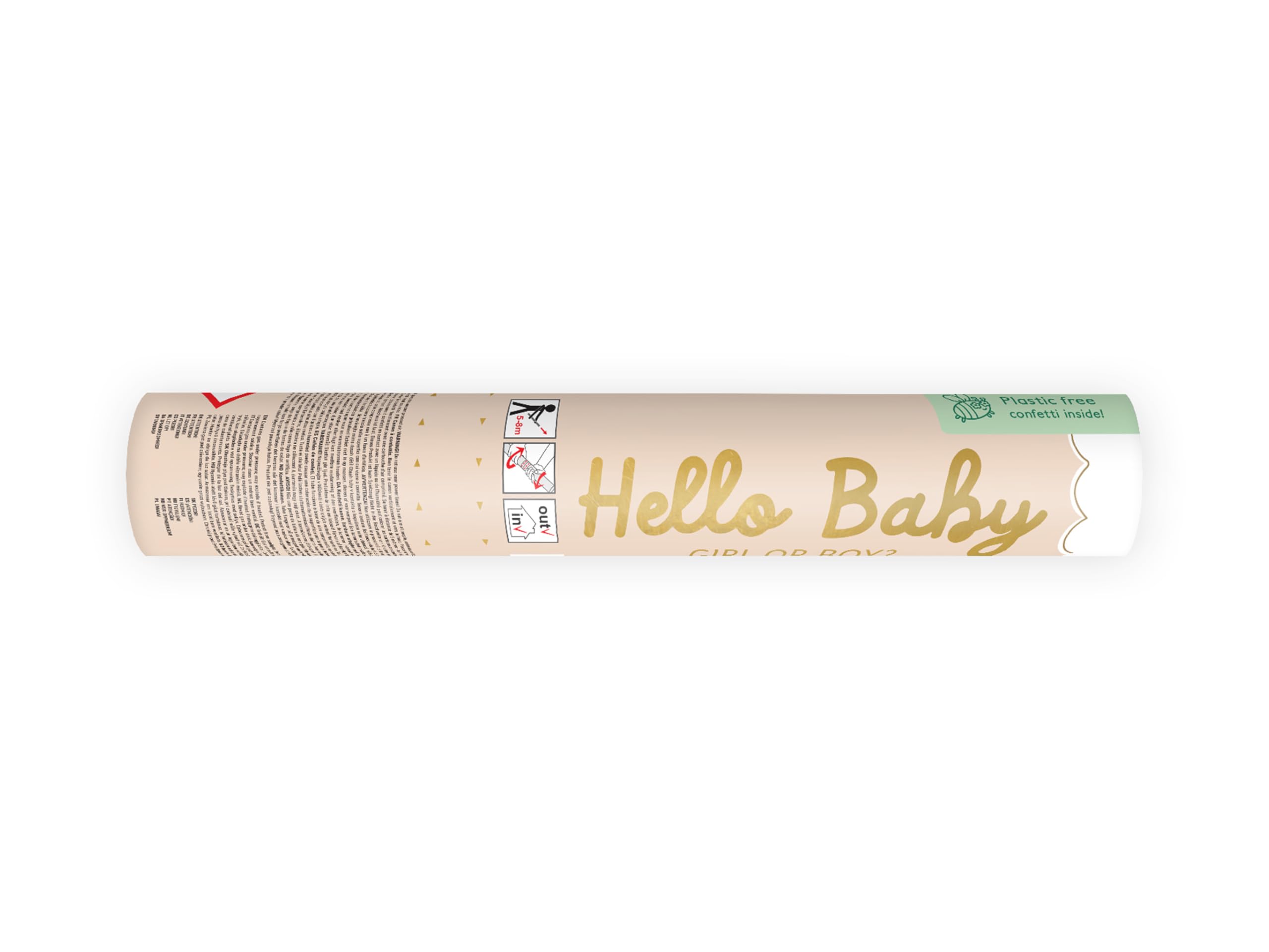Konfettikanone Baby Geschlecht Mädchen Schmetterlingskonfetti 20cm x 24 Stk - 5 bis 8 m Effekthöhe - Konfetti Kanone Gender Reveal Party - Partypopper Konfettiregen - Konfettibombe - Rosa