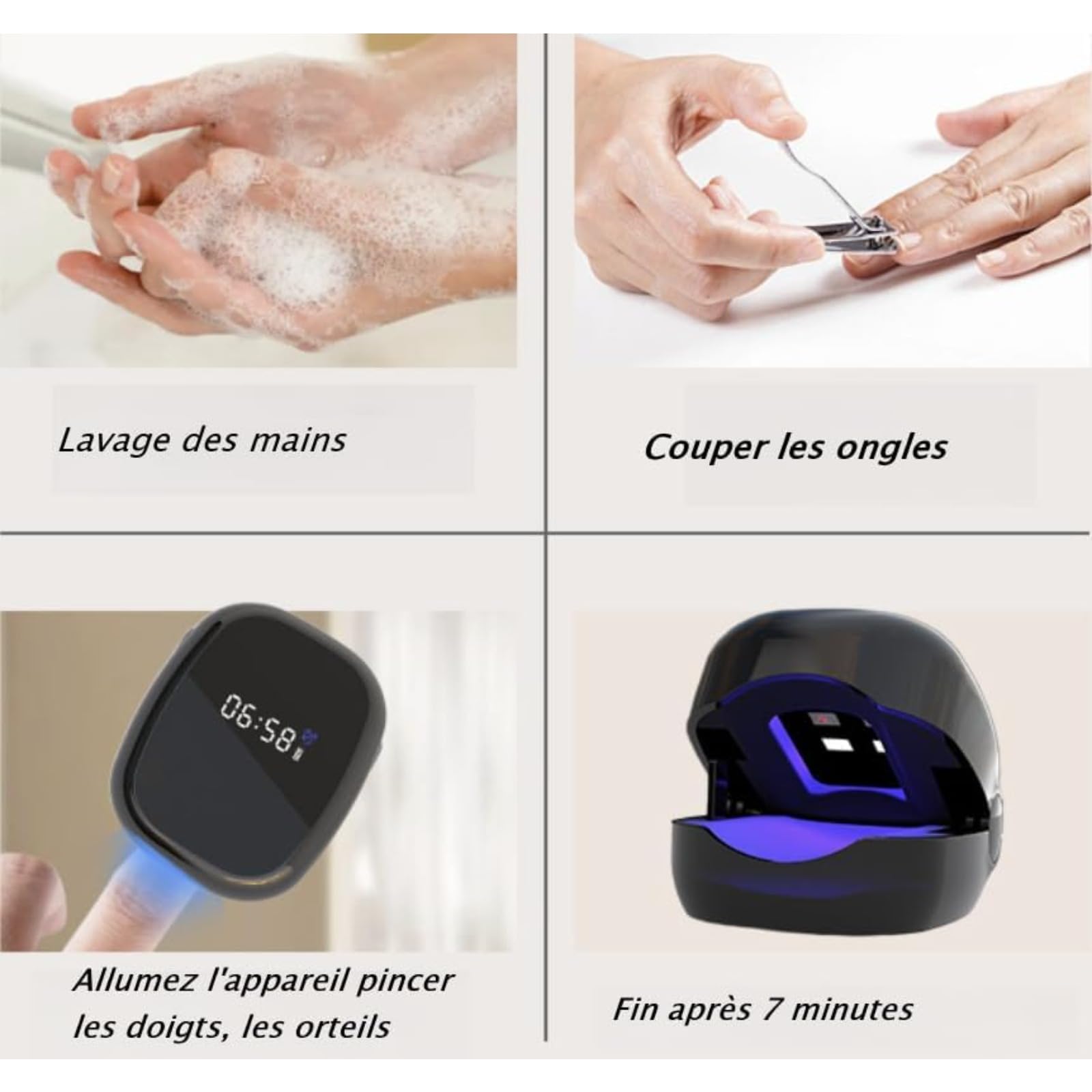 OrthoVital Appareil Anti Mycose - pour les Doigts et les Orteils Traitement Portable Dispositif Des Champignons Des Ongles, LaserEffective Appareil Mycose Ongle Pied (blanc)