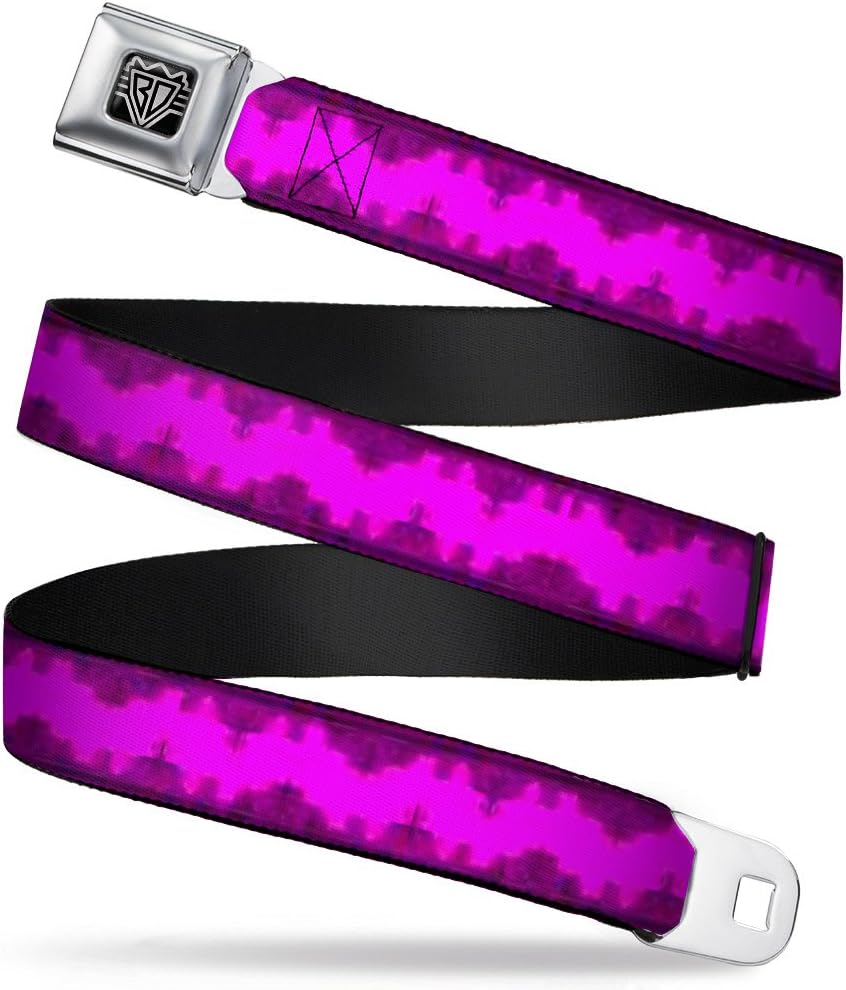 Buckle-Down Seatbelt Belt - Boudoir Wallpaper Fuchsia/Black