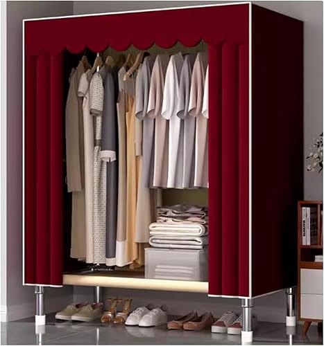 Miniatura 8 de large closets Large Closet Metal Steel Rack Clothes Closet with Clothes Rail Closets for Bedroom Thick Cloth Portable Wardrobe Closet Space-saving