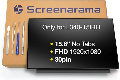 Miniatura 1 de SCREENARAMA Nueva pantalla de repuesto para Lenovo Ideapad L340-15IRH, FHD 1920x1080, IPS, mate, pantalla LCD LED con herramientas