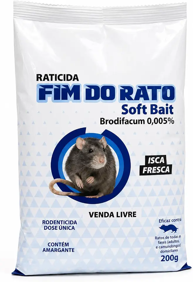Raticida Soft Bait 200g Pronto Uso com Brodifacoum para Ratos Ratazanas e Camundongos